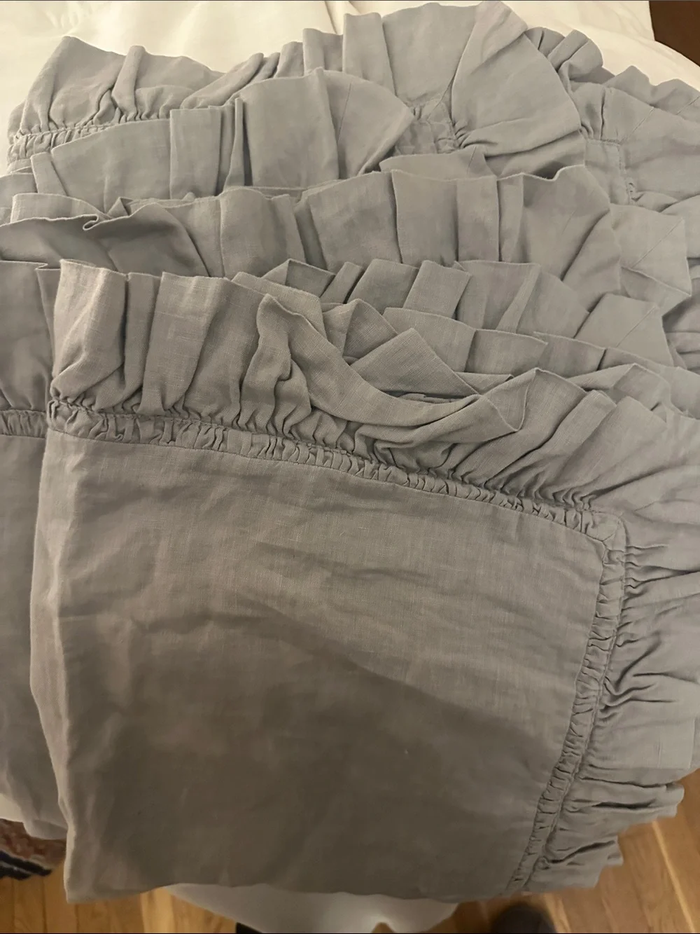 Pottery Barn Linen Euro Ruffle Sham Set of 3